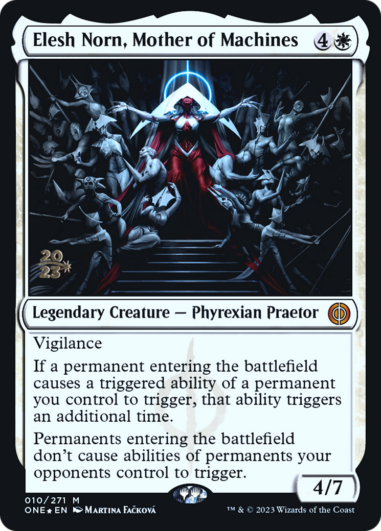 Elesh Norn, Mother of Machines [Phyrexia: All Will Be One Prerelease Promos] | Gate City Games LLC