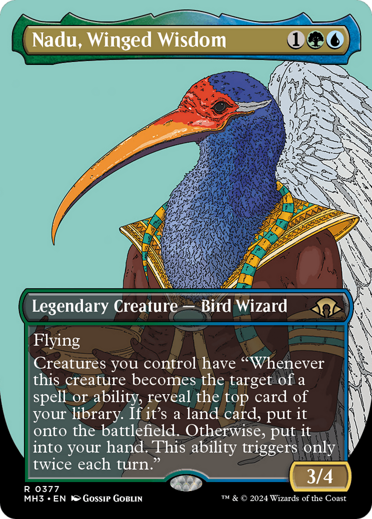 Nadu, Winged Wisdom (Borderless) [Modern Horizons 3] | Gate City Games LLC