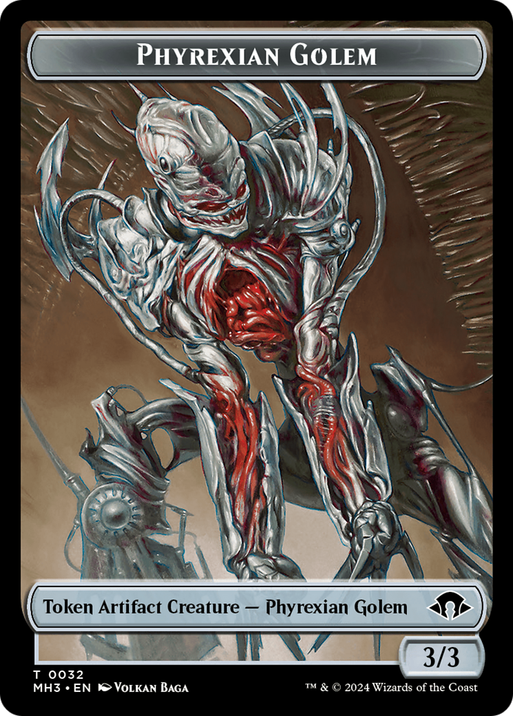 Phyrexian Golem // Energy Reserve Double-Sided Token [Modern Horizons 3 Tokens] | Gate City Games LLC