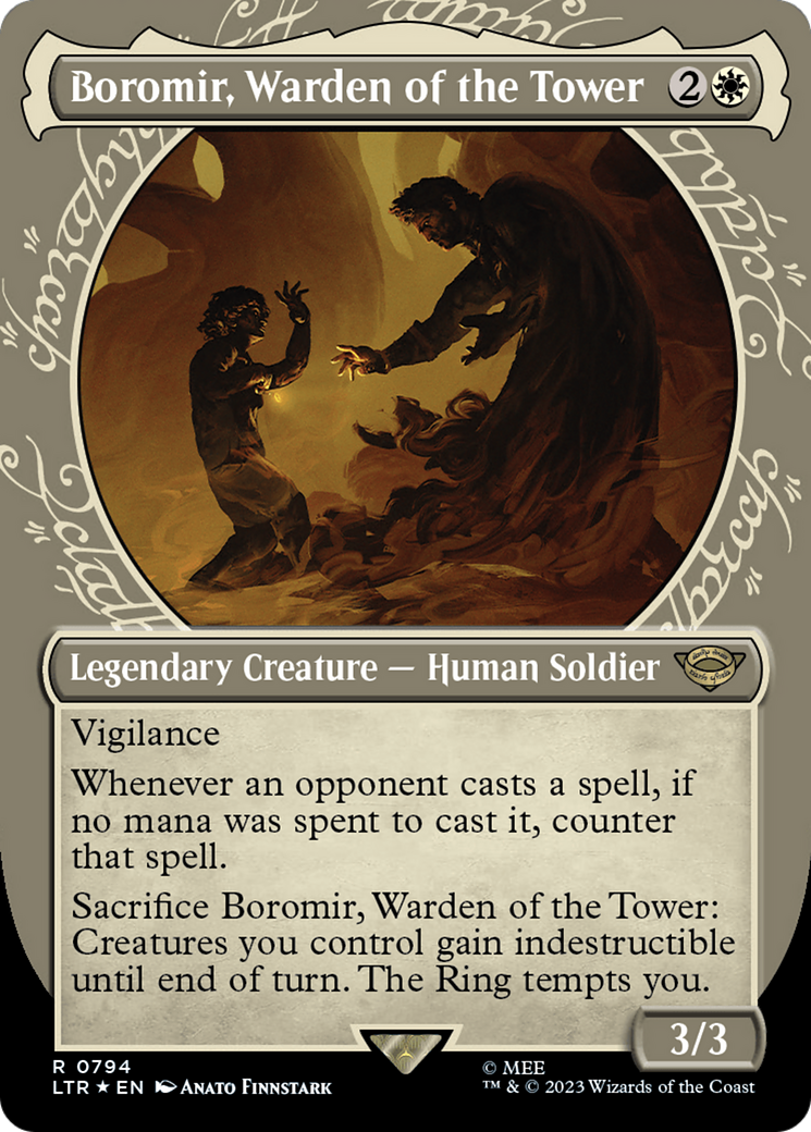 Boromir, Warden of the Tower (Showcase) (Surge Foil) [The Lord of the Rings: Tales of Middle-Earth] | Gate City Games LLC