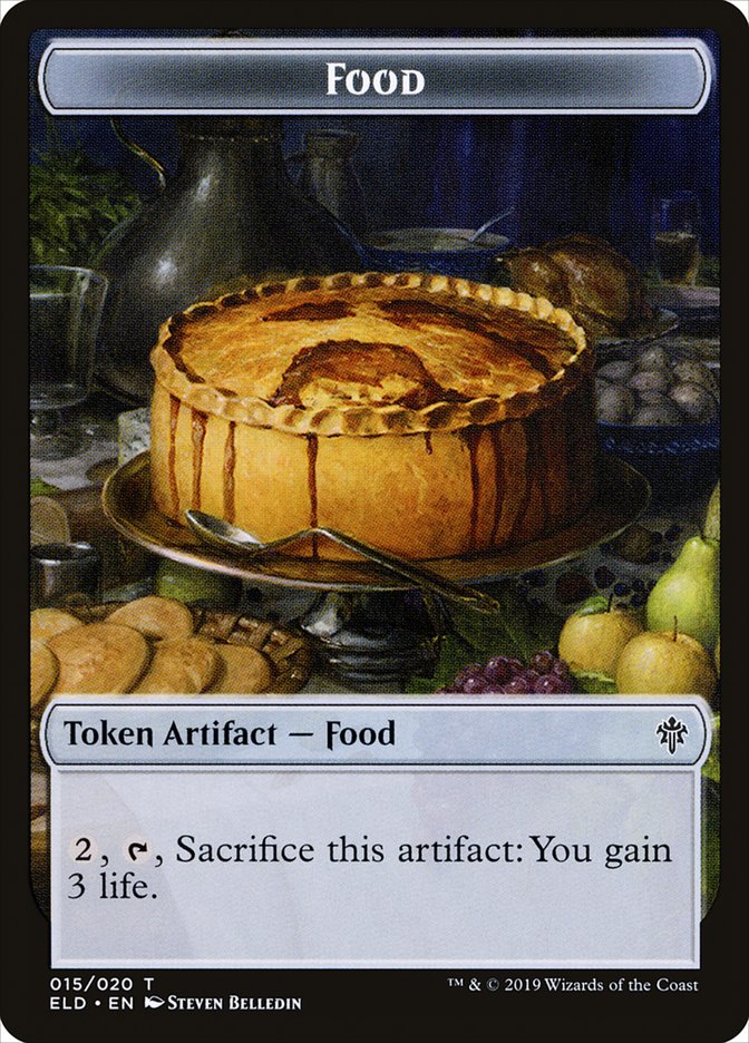 Human Rogue // Food (15) Double-Sided Token [Throne of Eldraine Tokens] | Gate City Games LLC