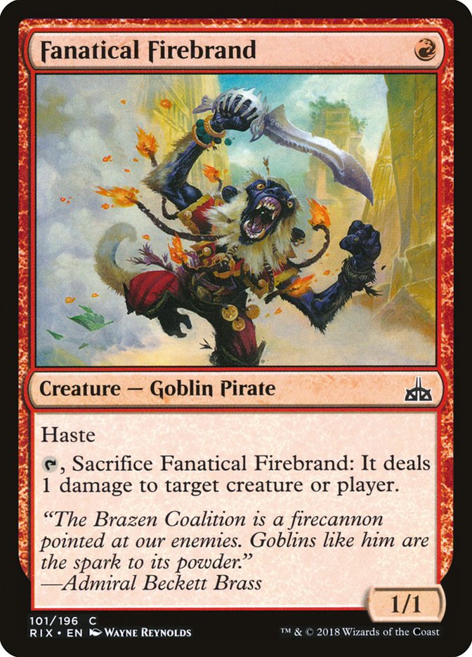 Fanatical Firebrand [Rivals of Ixalan] | Gate City Games LLC
