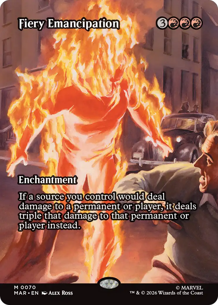 Fiery Emancipation (Borderless) [Marvel Universe: Eternal-Legal] | Gate City Games LLC