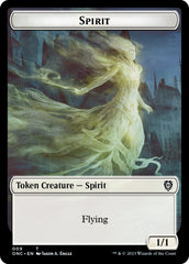 Human // Spirit Double-Sided Token [Phyrexia: All Will Be One Commander Tokens] | Gate City Games LLC
