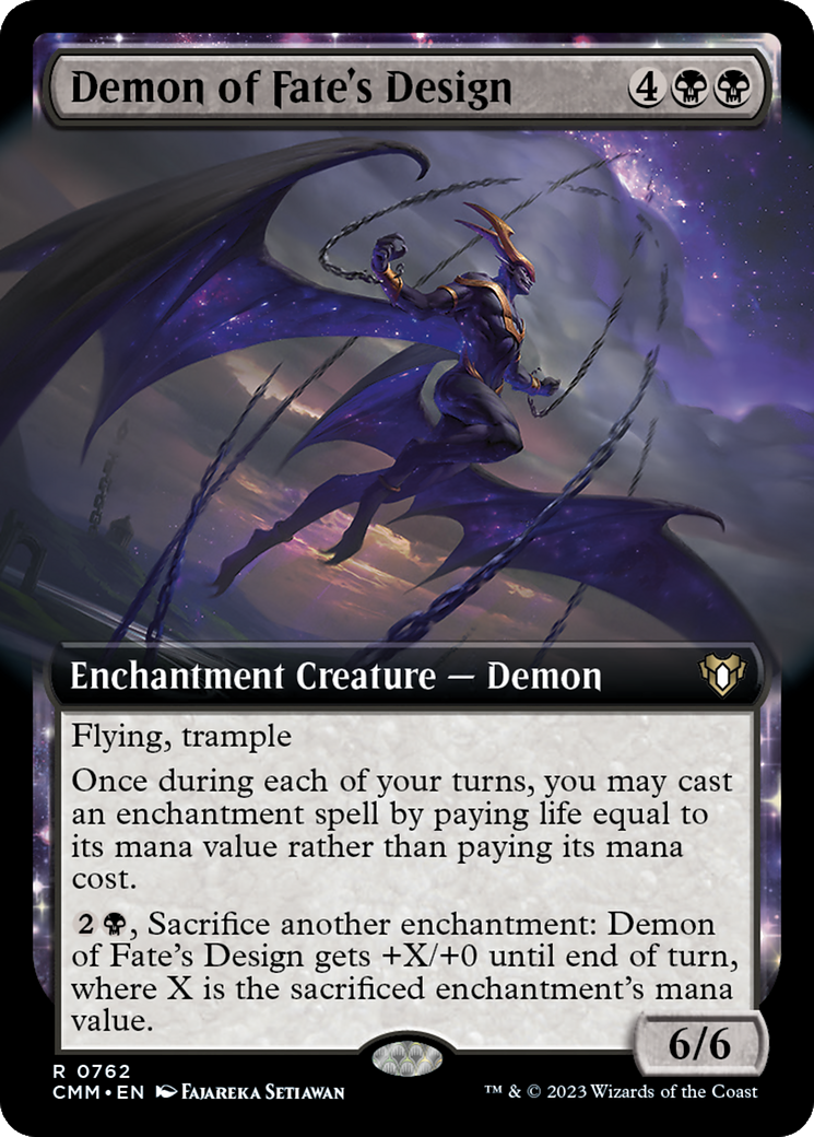 Demon of Fate's Design (Extended Art) [Commander Masters] | Gate City Games LLC