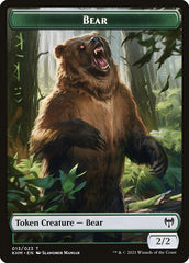 Human Warrior // Bear Double-Sided Token [Kaldheim Tokens] | Gate City Games LLC