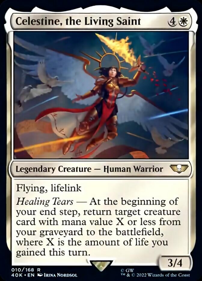 Celestine, the Living Saint (Surge Foil) [Warhammer 40,000] | Gate City Games LLC