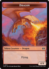 Dragon (0011) // Warrior Double-Sided Token [Tarkir: Dragonstorm Tokens] | Gate City Games LLC