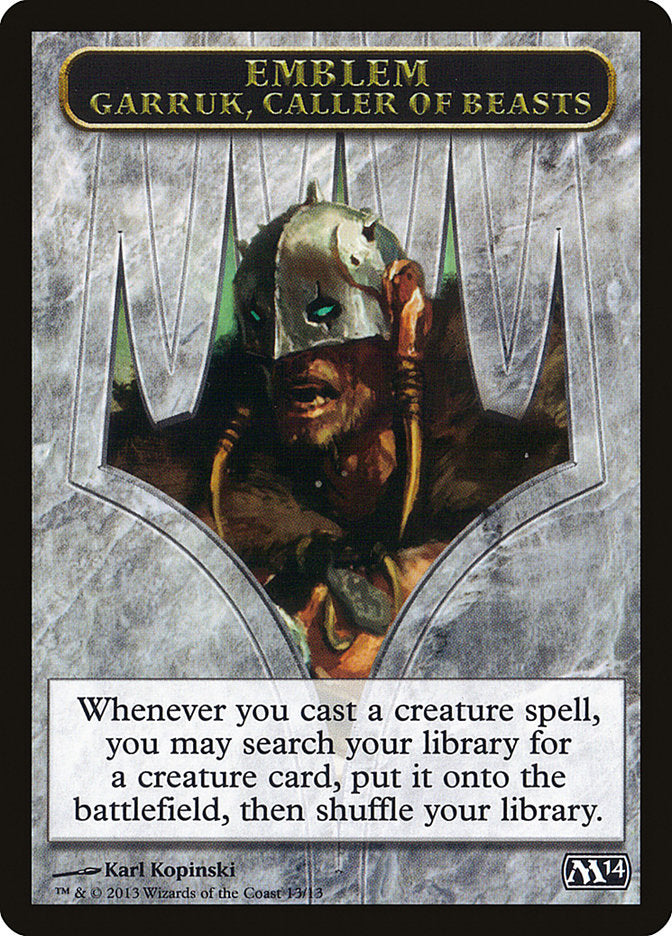Garruk, Caller of Beasts Emblem [Magic 2014 Tokens] | Gate City Games LLC