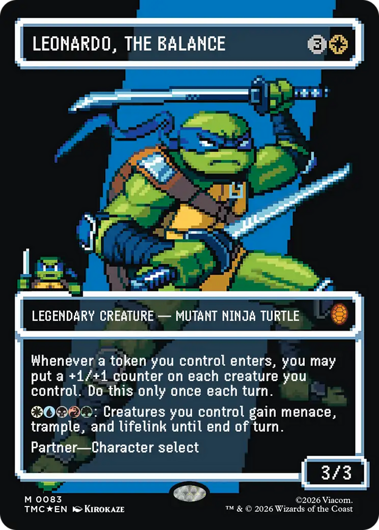 Leonardo, the Balance (0083) (Borderless) (Surge Foil) [Teenage Mutant Ninja Turtles Commander] | Gate City Games LLC