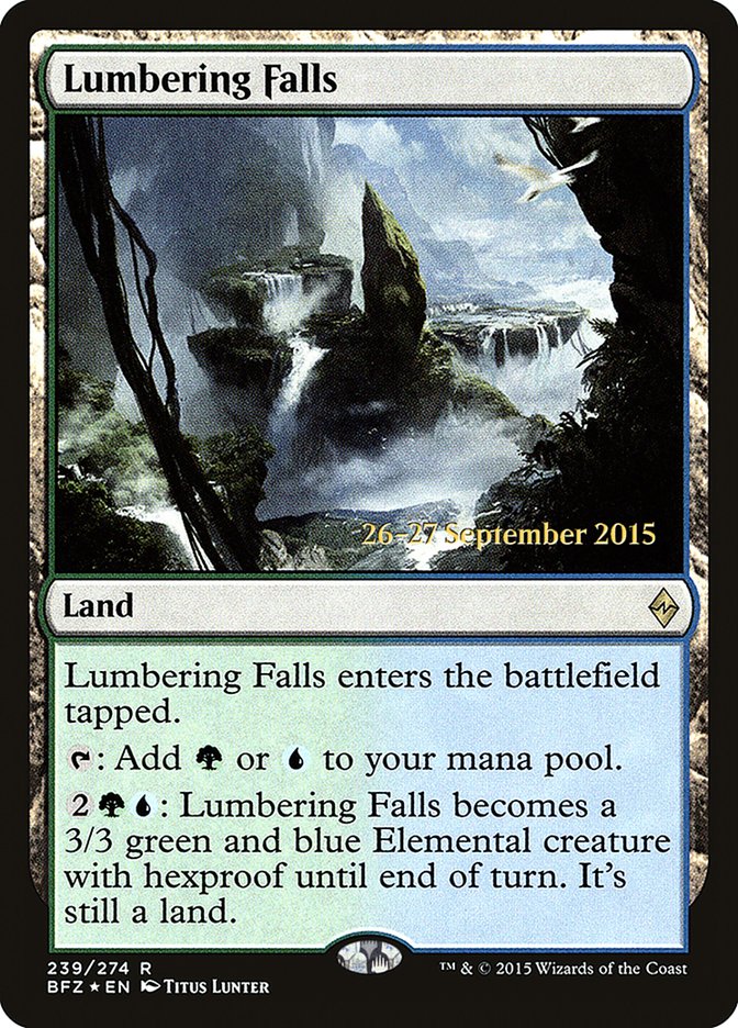 Lumbering Falls [Battle for Zendikar Prerelease Promos] | Gate City Games LLC