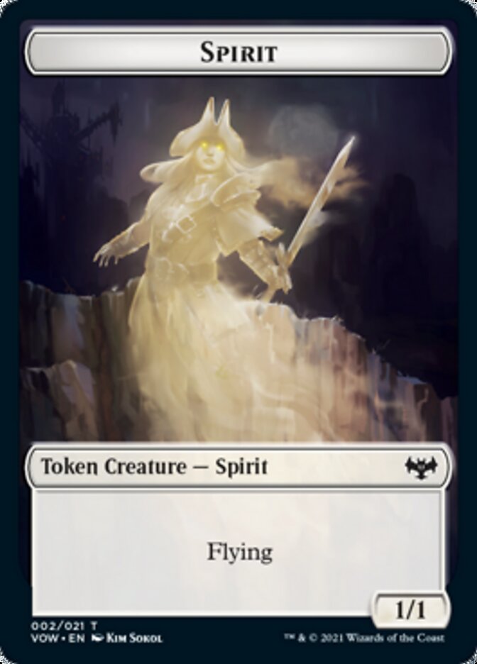 Human (001) // Spirit (002) Double-Sided Token [Innistrad: Crimson Vow Tokens] | Gate City Games LLC