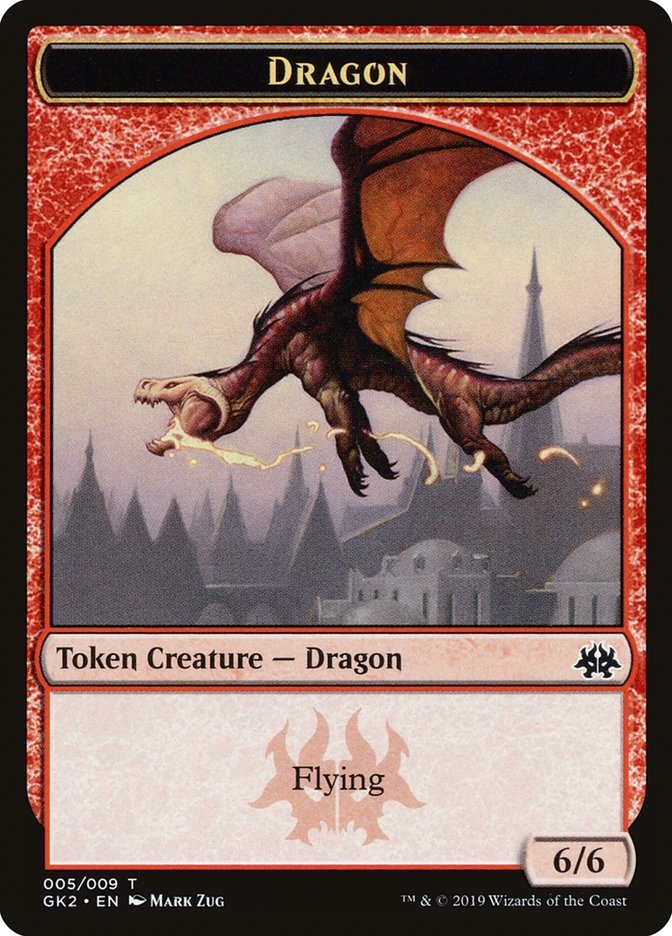Dragon // Goblin Double-Sided Token [Ravnica Allegiance Guild Kit Tokens] | Gate City Games LLC