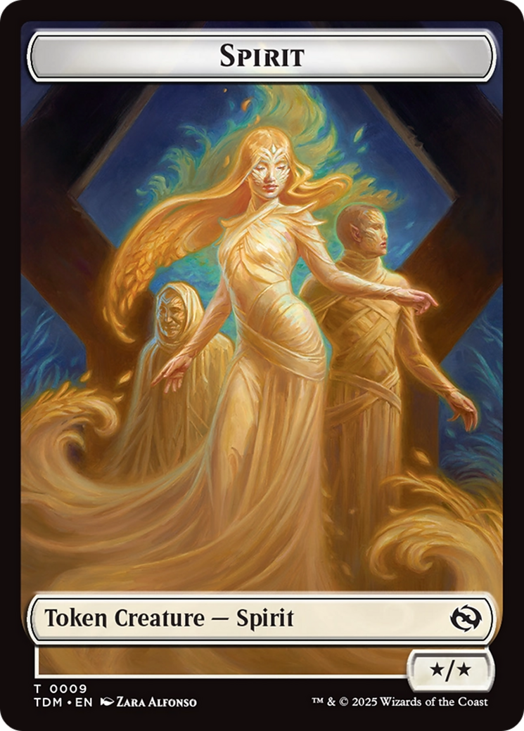 Spirit (0008) // Spirit (0009) Double-Sided Token [Tarkir: Dragonstorm Tokens] | Gate City Games LLC