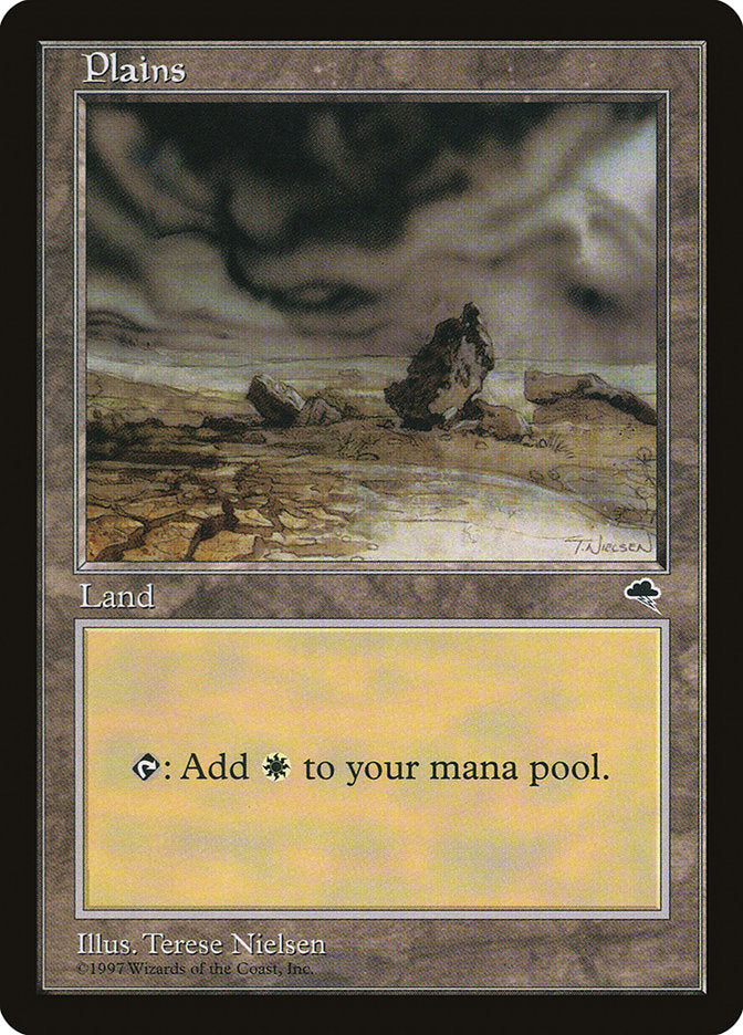 Plains (Black Signature on White Background) [Tempest] | Gate City Games LLC