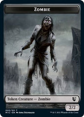 Zombie // Zombie Double-Sided Token (005 MIC/005 MID) [Innistrad: Midnight Hunt Commander Tokens] | Gate City Games LLC
