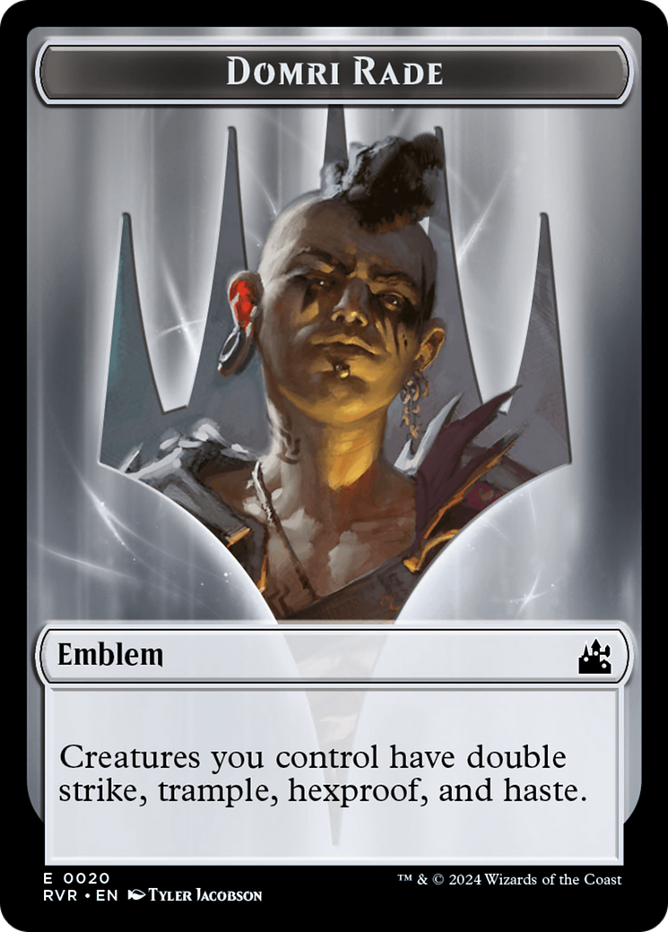 Elf Knight // Emblem - Domri Rade Double-Sided Token [Ravnica Remastered Tokens] | Gate City Games LLC