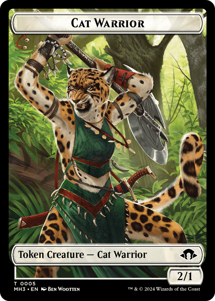 Cat Warrior // Energy Reserve Double-Sided Token [Modern Horizons 3 Tokens] | Gate City Games LLC