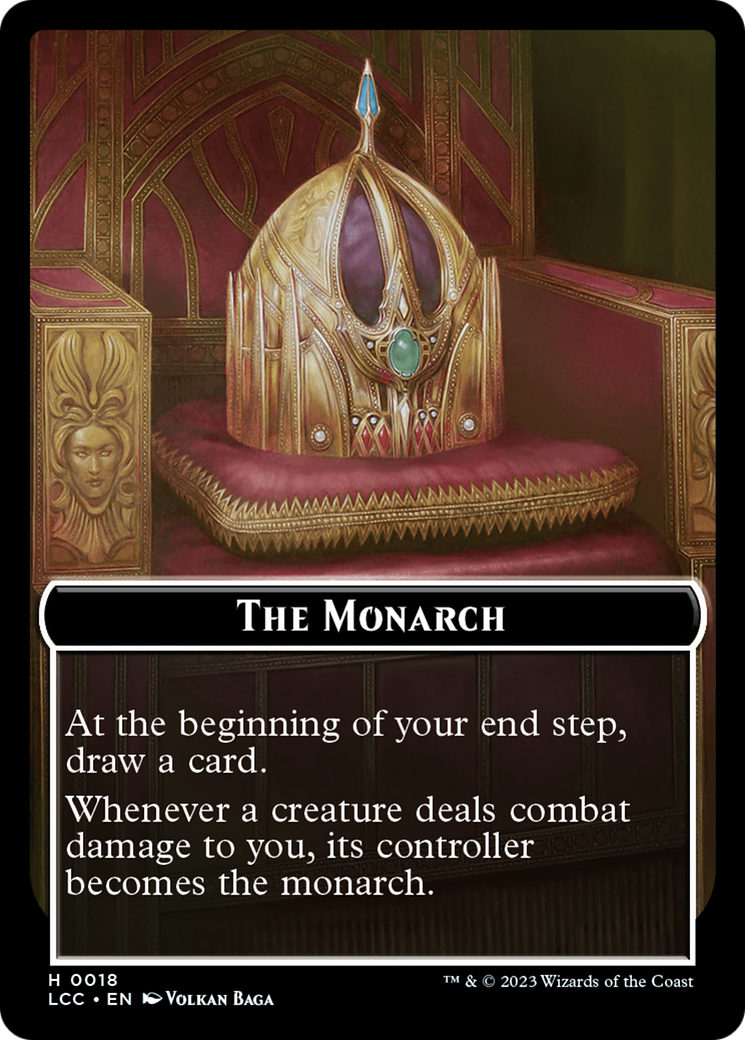 The Monarch // Dinosaur Double-Sided Token [The Lost Caverns of Ixalan Commander Tokens] | Gate City Games LLC