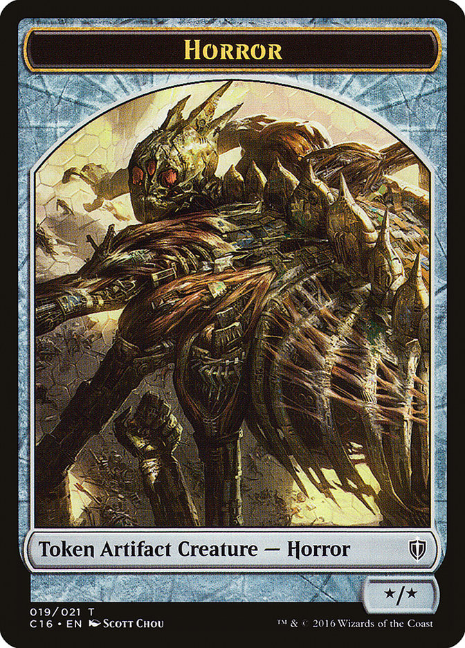 Horror // Thopter Double-Sided Token [Commander 2016 Tokens] | Gate City Games LLC