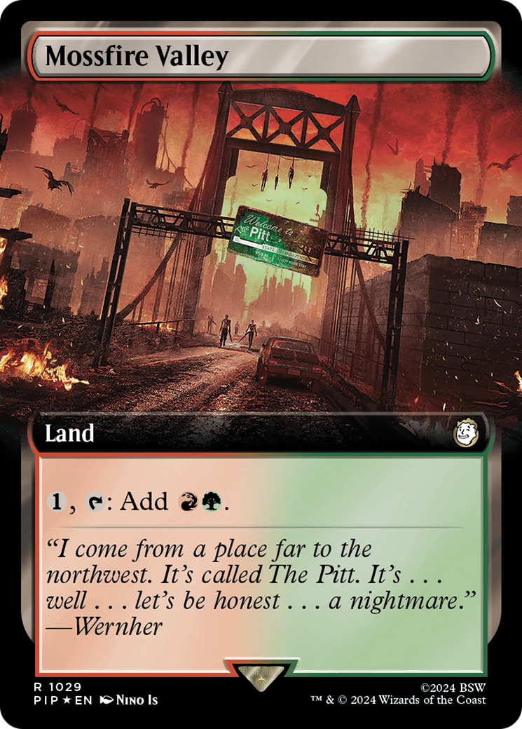 Mossfire Valley (Extended Art) (Surge Foil) [Fallout] | Gate City Games LLC