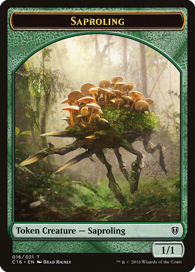 Saproling (016) // Spirit (006) Double-Sided Token [Commander 2016 Tokens] | Gate City Games LLC