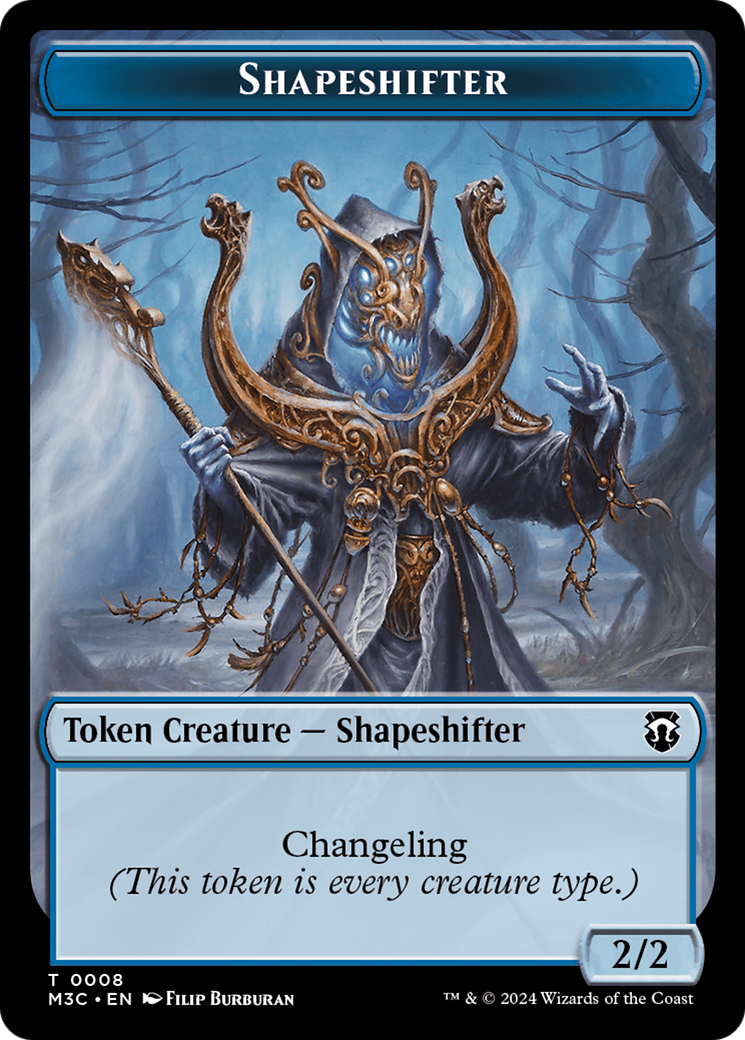 Beast (0010) (Ripple Foil) // Shapeshifter (0008) Double-Sided Token [Modern Horizons 3 Commander Tokens] | Gate City Games LLC