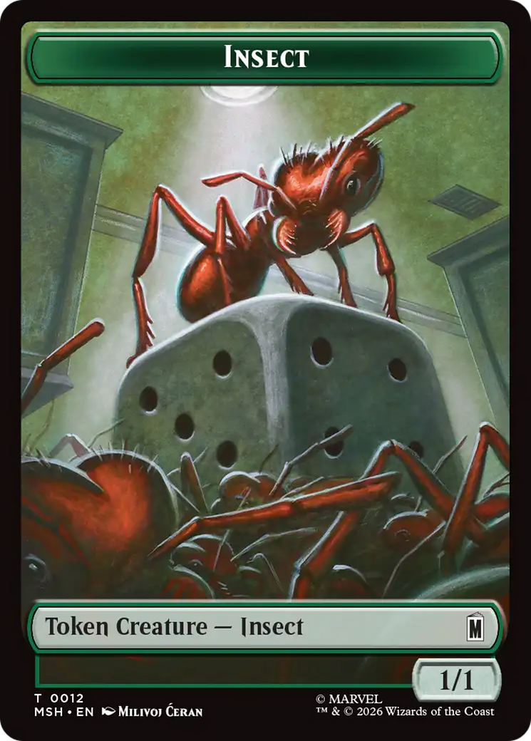 Soldier // Insect Double-Sided Token [Marvel Super Heroes Tokens] | Gate City Games LLC