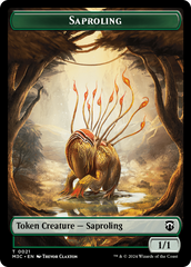 Tarmogoyf (Ripple Foil) // Saproling Double-Sided Token [Modern Horizons 3 Commander Tokens] | Gate City Games LLC