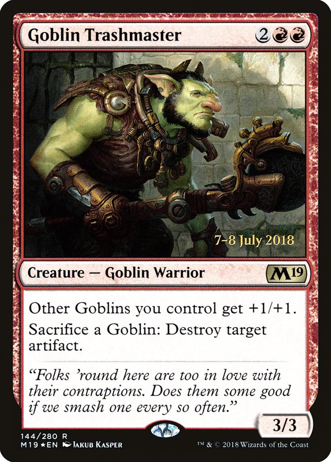 Goblin Trashmaster [Core Set 2019 Prerelease Promos] | Gate City Games LLC