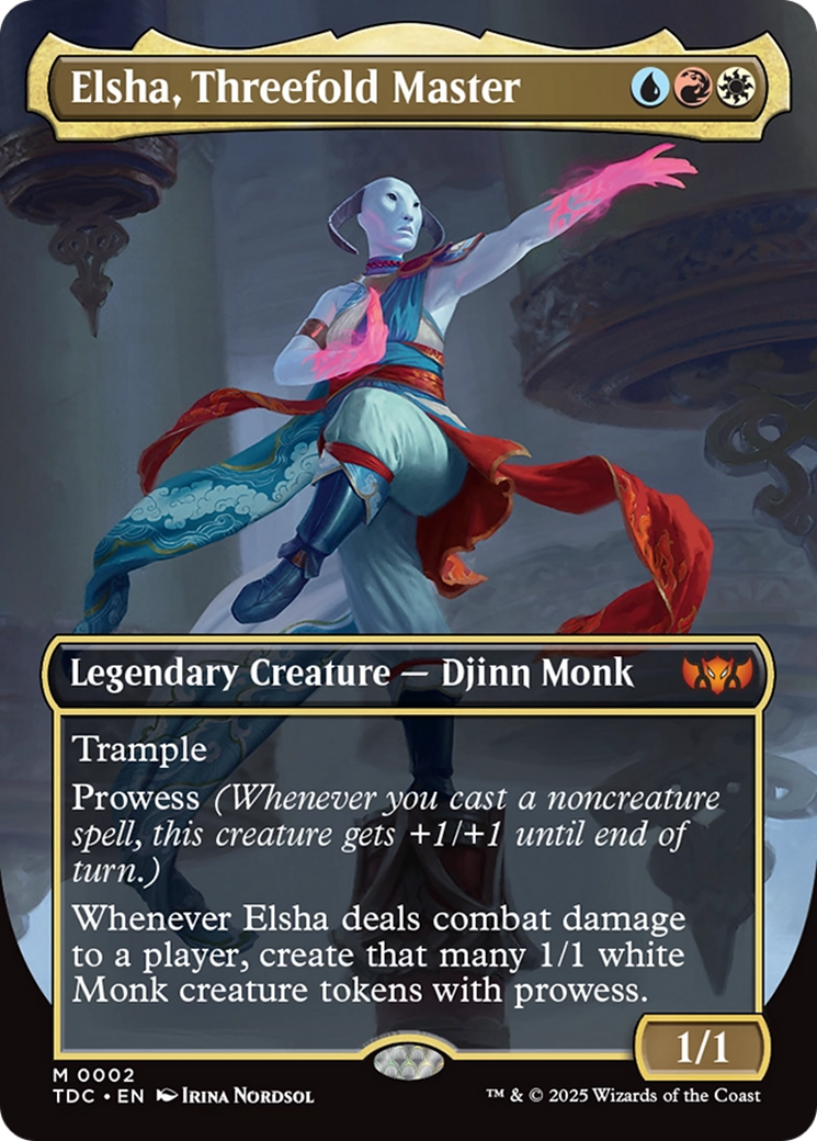 Elsha, Threefold Master (Borderless) [Tarkir: Dragonstorm Commander] | Gate City Games LLC
