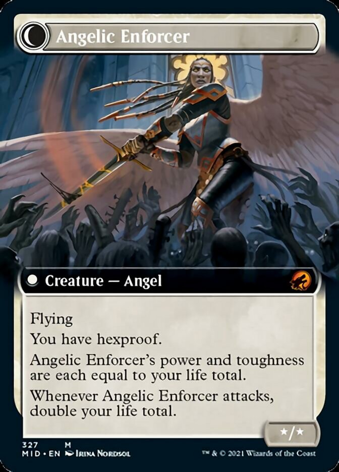 Enduring Angel // Angelic Enforcer (Extended Art) [Innistrad: Midnight Hunt] | Gate City Games LLC