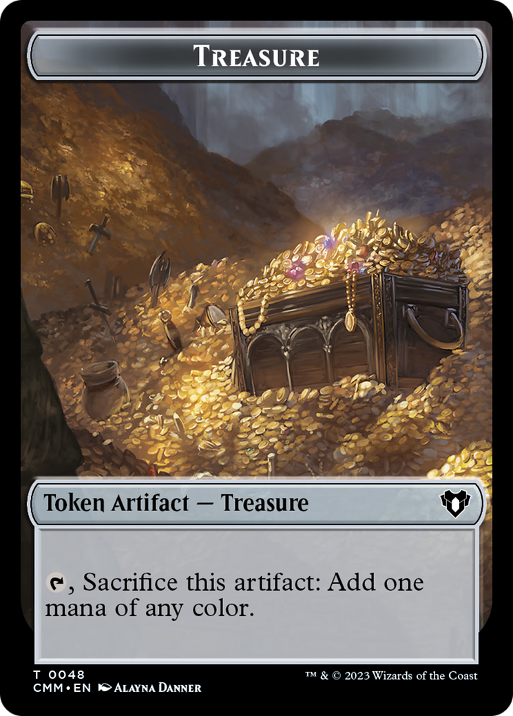 Treasure // Dragon (0020) Double-Sided Token [Commander Masters Tokens] | Gate City Games LLC