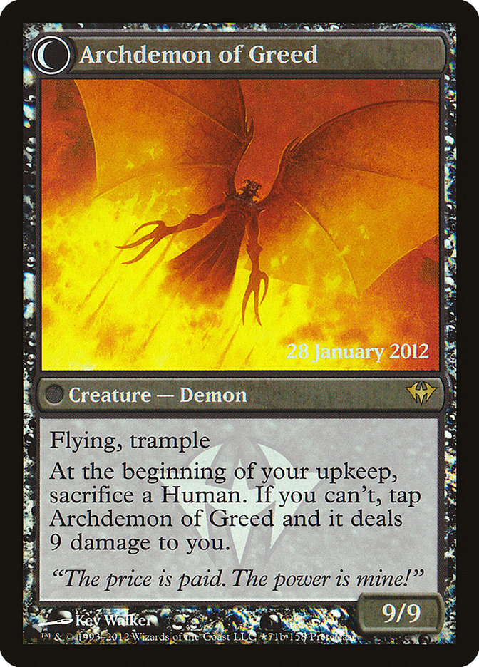 Ravenous Demon // Archdemon of Greed [Dark Ascension Prerelease Promos] | Gate City Games LLC