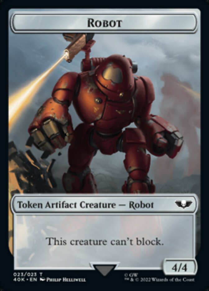Astartes Warrior // Robot Double-Sided Token (Surge Foil) [Warhammer 40,000 Tokens] | Gate City Games LLC