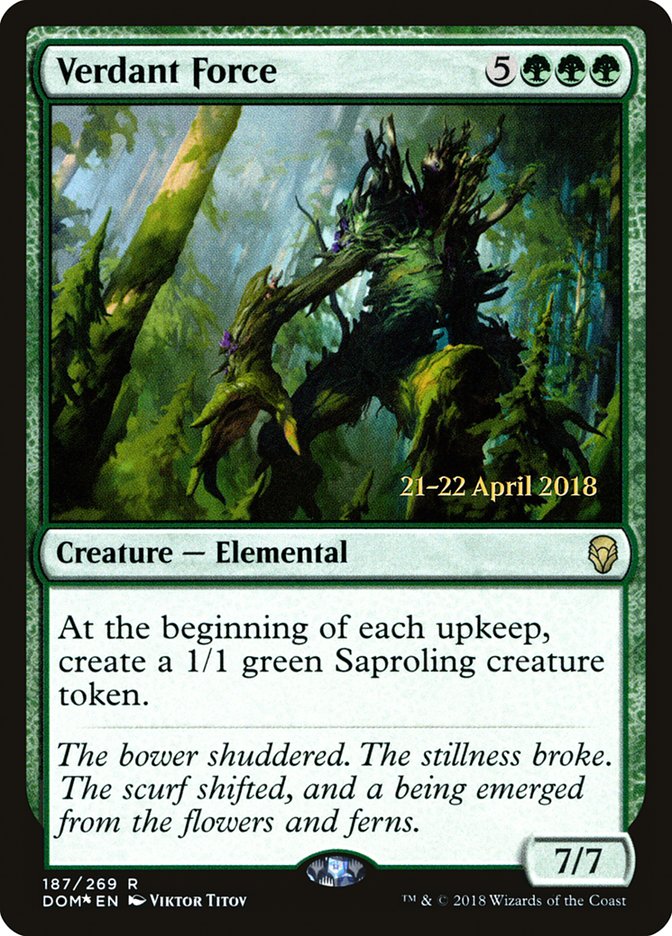 Verdant Force [Dominaria Prerelease Promos] | Gate City Games LLC