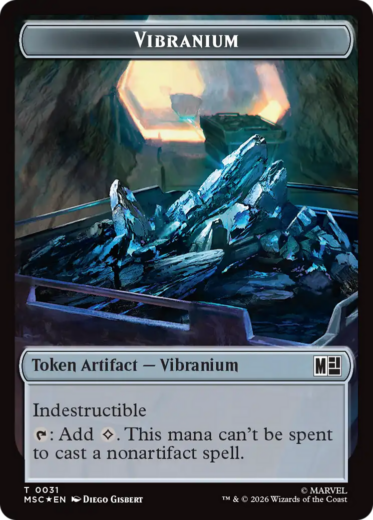The Monarch (016) // Vibranium (031) Double-Sided Token (Surge Foil) [Marvel Super Heroes Commander Tokens] | Gate City Games LLC