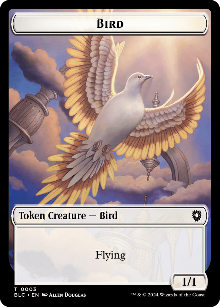 Storm Crow // Bird (003) Double-Sided Token [Bloomburrow Commander Tokens] | Gate City Games LLC