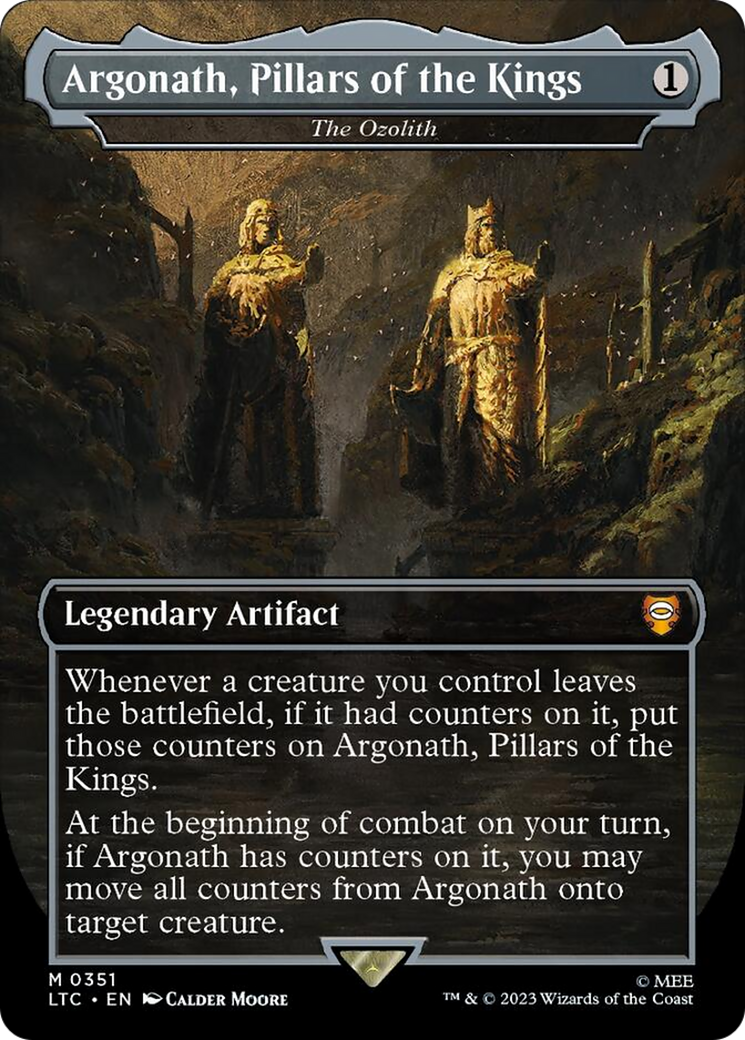Argonath, Pillars of the Kings - The Ozolith (Borderless) (Surge Foil) [The Lord of the Rings: Tales of Middle-Earth Commander] | Gate City Games LLC