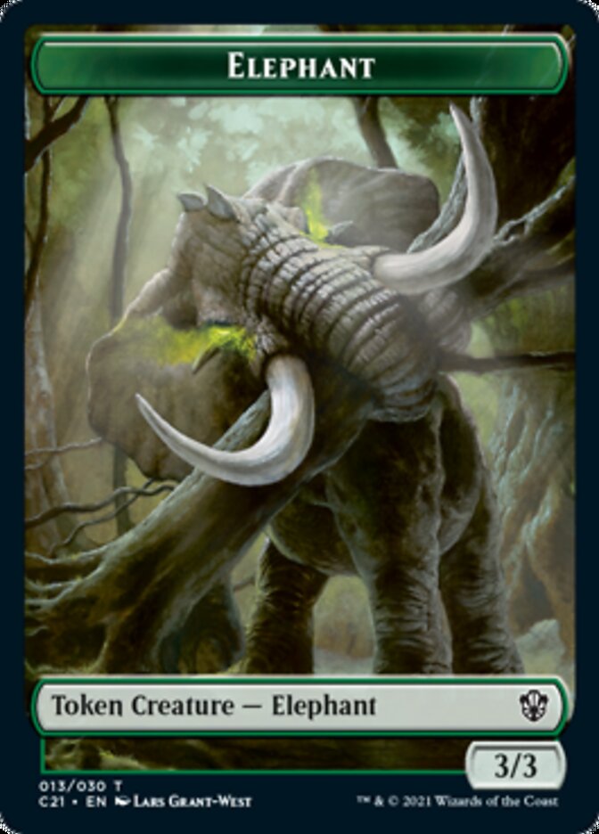 Frog Lizard // Elephant Double-Sided Token [Commander 2021 Tokens] | Gate City Games LLC