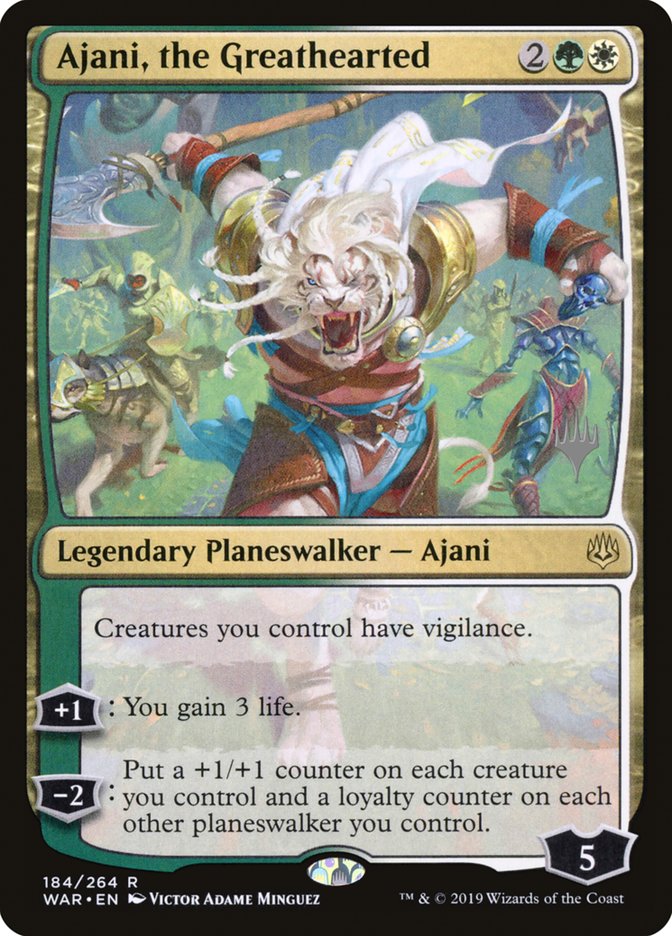 Ajani, the Greathearted (Promo Pack) [War of the Spark Promos] | Gate City Games LLC