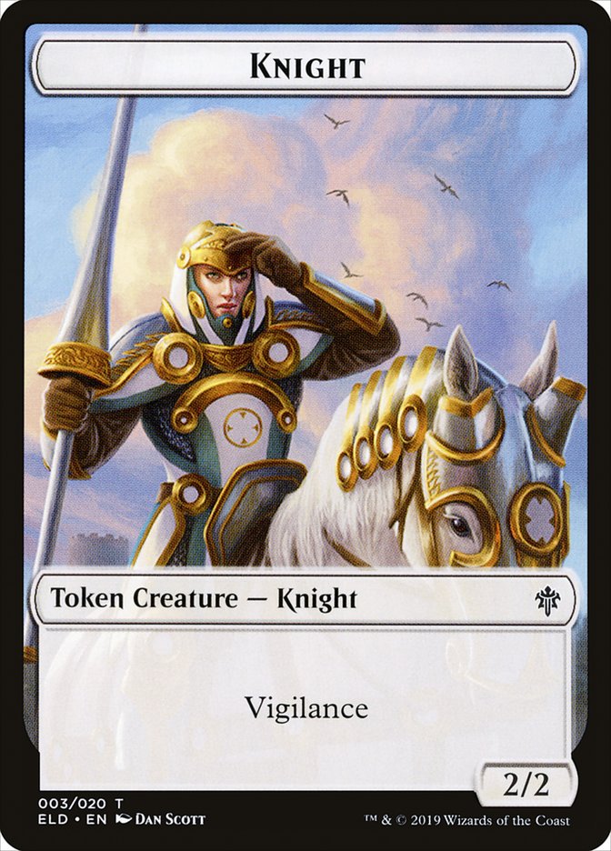 Knight Token [Throne of Eldraine Tokens] | Gate City Games LLC