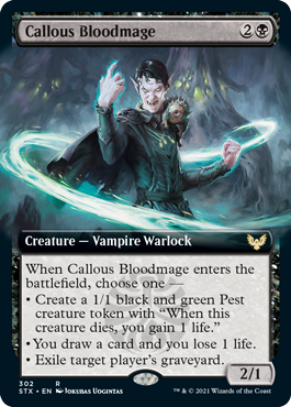 Callous Bloodmage (Extended Art) [Strixhaven: School of Mages] | Gate City Games LLC
