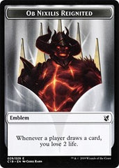 Ob Nixilis, Reignited Emblem // Zombie (010) Double-Sided Token [Commander 2019 Tokens] | Gate City Games LLC