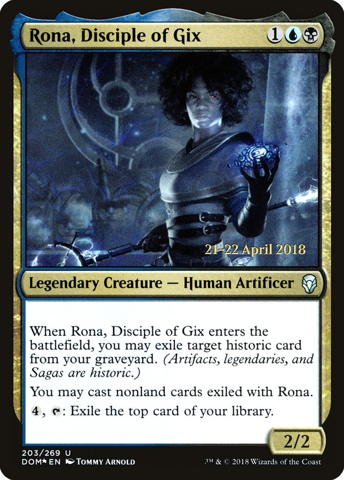 Rona, Disciple of Gix [Dominaria Prerelease Promos] | Gate City Games LLC