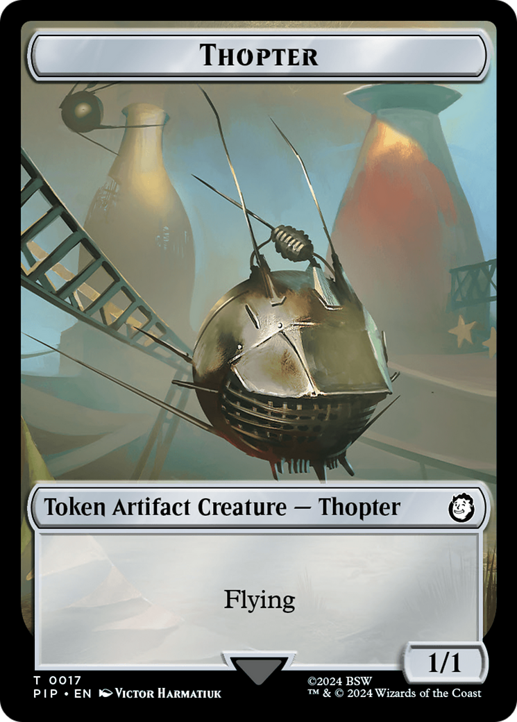 Radiation // Thopter Double-Sided Token [Fallout Tokens] | Gate City Games LLC