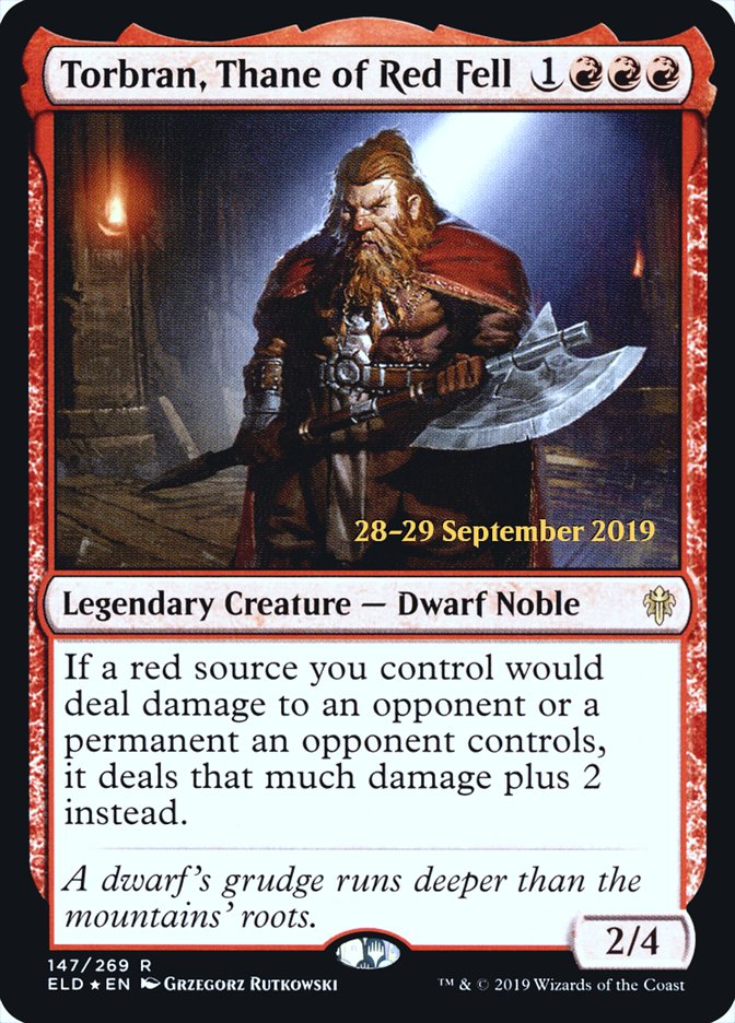 Torbran, Thane of Red Fell [Throne of Eldraine Prerelease Promos] | Gate City Games LLC
