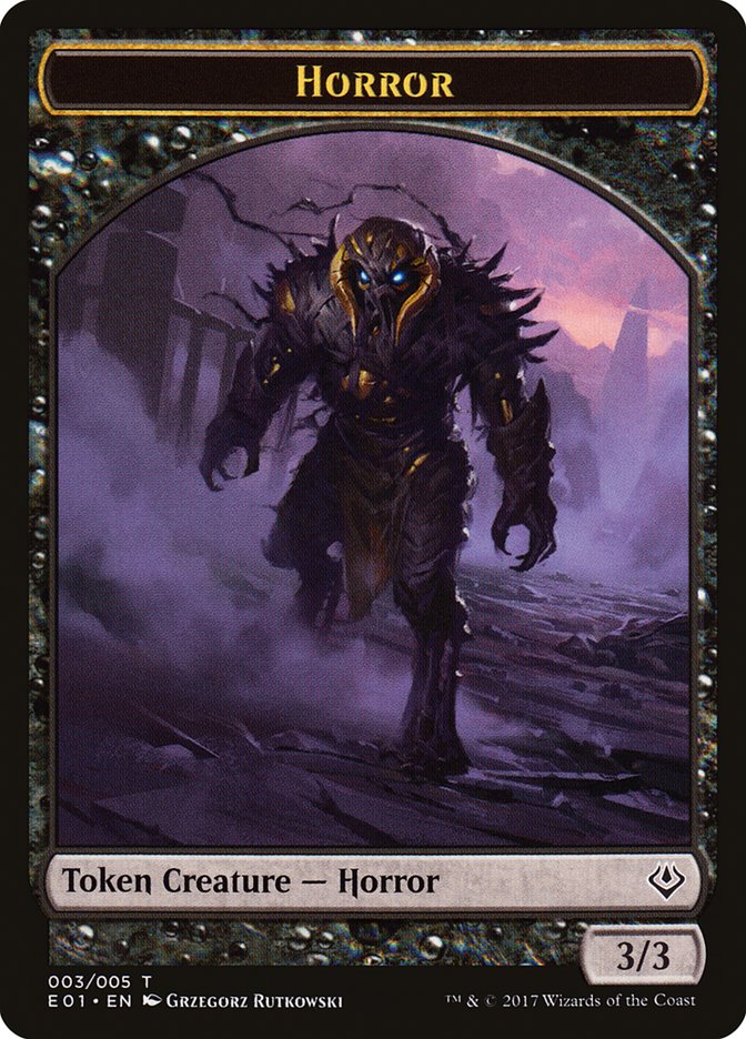 Horror // Zombie Double-Sided Token [Archenemy: Nicol Bolas Tokens] | Gate City Games LLC