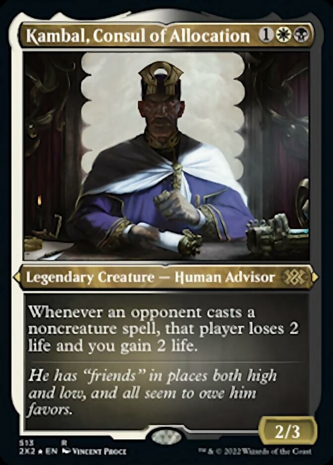 Kambal, Consul of Allocation (Foil Etched) [Double Masters 2022] | Gate City Games LLC