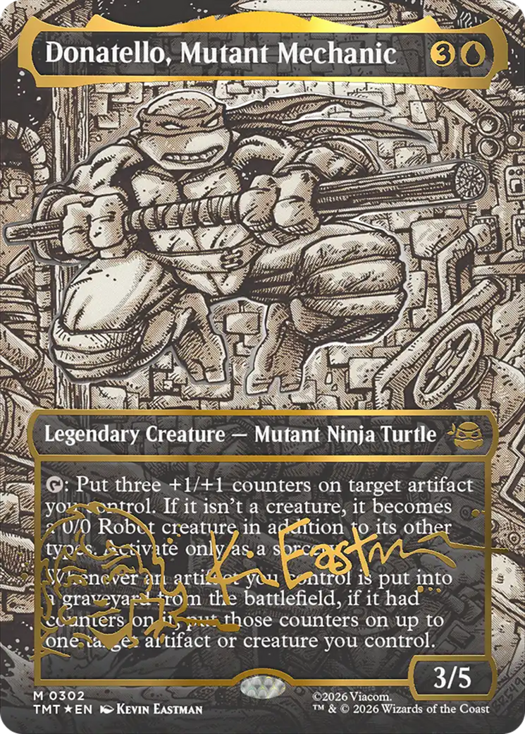 Donatello, Mutant Mechanic (Borderless) (Gold-Stamped Signature) [Teenage Mutant Ninja Turtles] | Gate City Games LLC